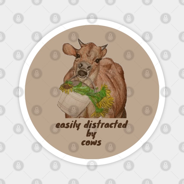 easily distracted by cows Magnet by lumilum